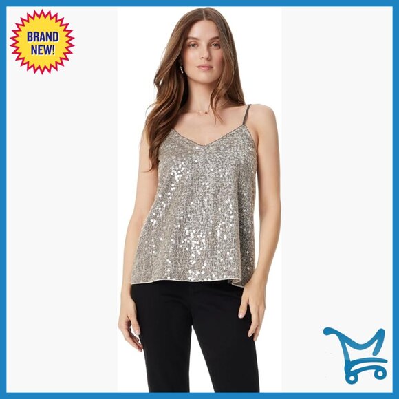 Spaghetti Strap Cami Tank Top Loose Fit V-Neck Nylon Summer